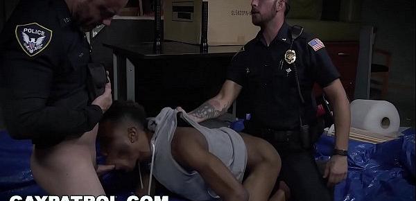  GAY PATROL - Crooked Cops Bust A Black Thug And Fuck Him Real Good